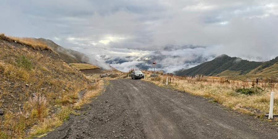 Traveler on a rental car in Georgia