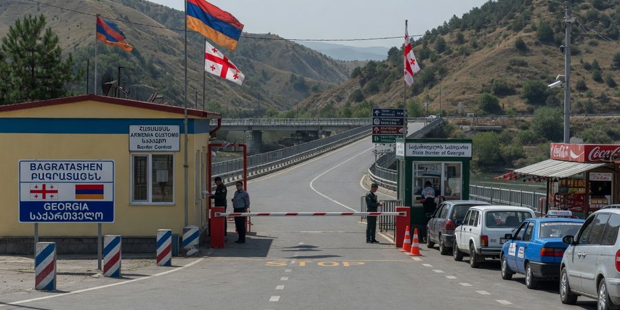 Valico di Bagratashen tra Armenia e Georgia