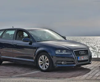 Vista frontale di un noleggio Audi A3 a Budva, Montenegro ✓ Auto #1033. ✓ Cambio Automatico TM ✓ 24 recensioni.