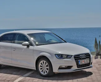 Vista frontale di un noleggio Audi A3 Sedan a Budva, Montenegro ✓ Auto #2042. ✓ Cambio Automatico TM ✓ 19 recensioni.