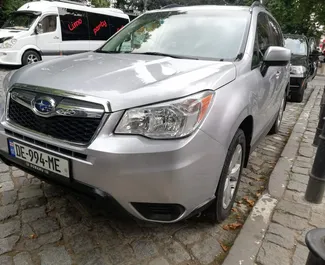 Vista frontale di un noleggio Subaru Forester a Tbilisi, Georgia ✓ Auto #2259. ✓ Cambio Automatico TM ✓ 0 recensioni.