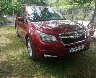 Vista frontale di un noleggio Subaru Forester a Tbilisi, Georgia ✓ Auto #2262. ✓ Cambio Automatico TM ✓ 0 recensioni.