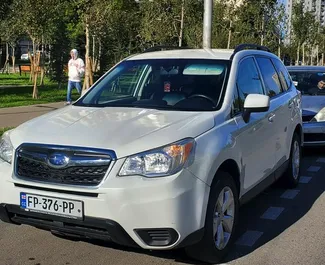 Vista frontale di un noleggio Subaru Forester a Tbilisi, Georgia ✓ Auto #6599. ✓ Cambio Automatico TM ✓ 0 recensioni.