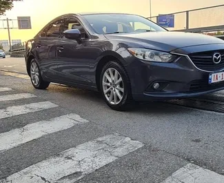 Vista frontale di un noleggio Mazda 6 a Tirana, Albania ✓ Auto #7062. ✓ Cambio Automatico TM ✓ 1 recensioni.