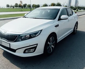 Vista frontale di un noleggio Kia Optima a Baku, Azerbaigian ✓ Auto #7801. ✓ Cambio Automatico TM ✓ 0 recensioni.