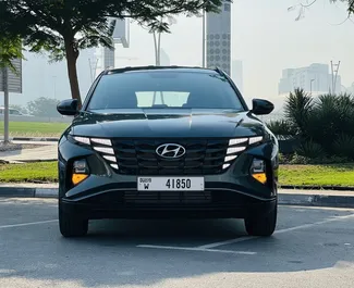 Vista frontale di un noleggio Hyundai Tucson a Dubai, Emirati Arabi Uniti ✓ Auto #8423. ✓ Cambio Automatico TM ✓ 4 recensioni.