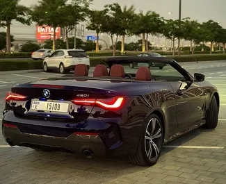 Noleggio BMW 420i Cabrio. Auto Comfort, Premium, Cabrio per il noleggio negli Emirati Arabi Uniti ✓ Cauzione di Senza deposito ✓ Opzioni assicurative RCT, SCDW, Passeggeri, Furto, Senza deposito.