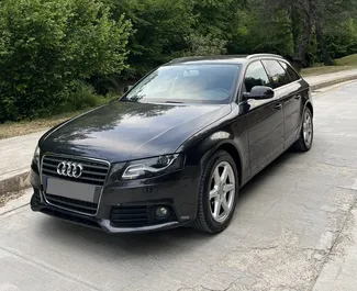 Vista frontale di un noleggio Audi A4 Avant a Tirana, Albania ✓ Auto #10418. ✓ Cambio Automatico TM ✓ 0 recensioni.