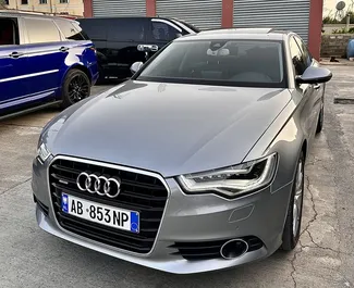 Vista frontale di un noleggio Audi A6 all'aeroporto di Tirana, Albania ✓ Auto #10446. ✓ Cambio Automatico TM ✓ 0 recensioni.