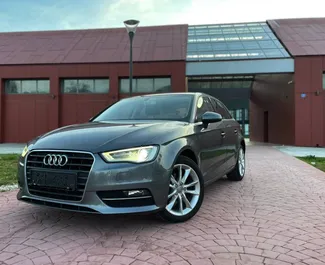 Vista frontale di un noleggio Audi A3 in Becici, Montenegro ✓ Auto #5952. ✓ Cambio Automatico TM ✓ 0 recensioni.