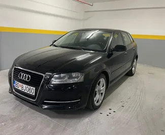 Vista frontale di un noleggio Audi A3 a Budva, Montenegro ✓ Auto #10392. ✓ Cambio Automatico TM ✓ 0 recensioni.