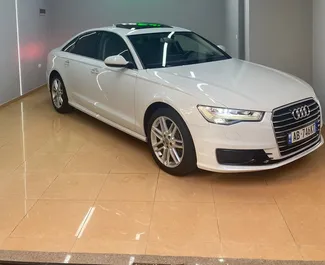 Vista frontale di un noleggio Audi A6 all'aeroporto di Tirana, Albania ✓ Auto #10632. ✓ Cambio Automatico TM ✓ 0 recensioni.