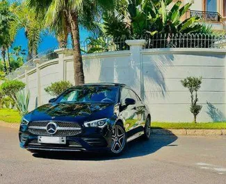 Vista frontale di un noleggio Mercedes-Benz CLA AMG a Casablanca, Marocco ✓ Auto #10952. ✓ Cambio Automatico TM ✓ 0 recensioni.