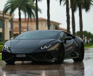 Noleggio auto Lamborghini Huracan Coupe 2023 negli Emirati Arabi Uniti, con carburante Benzina e 502 cavalli di potenza ➤ A partire da 2000 AED al giorno.