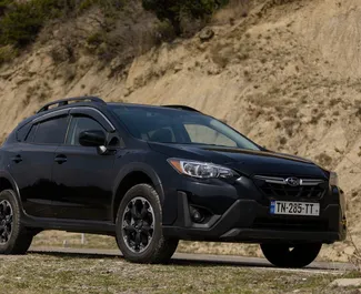 Vista frontale di un noleggio Subaru Crosstrek a Tbilisi, Georgia ✓ Auto #9878. ✓ Cambio Automatico TM ✓ 0 recensioni.