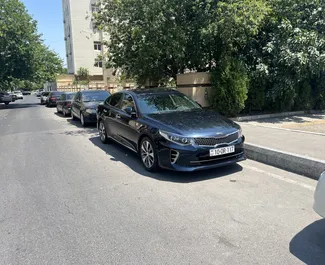 Vista frontale di un noleggio Kia Optima a Baku, Azerbaigian ✓ Auto #12939. ✓ Cambio Automatico TM ✓ 0 recensioni.