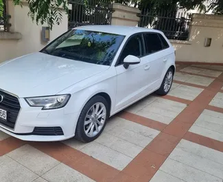 Vista frontale di un noleggio Audi A3 a Budva, Montenegro ✓ Auto #12977. ✓ Cambio Automatico TM ✓ 0 recensioni.
