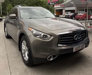 Vista frontale di un noleggio Infiniti QX70 a Tbilisi, Georgia ✓ Auto #13463. ✓ Cambio Automatico TM ✓ 0 recensioni.