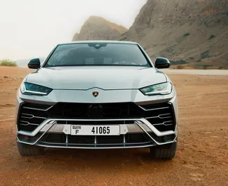 Vista frontale di un noleggio Lamborghini Urus a Dubai, Emirati Arabi Uniti ✓ Auto #13382. ✓ Cambio Automatico TM ✓ 0 recensioni.