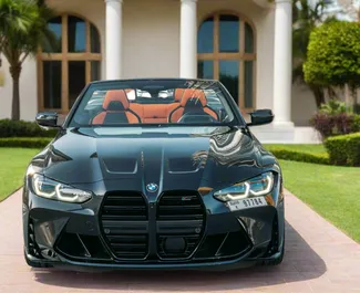 Vista frontale di un noleggio BMW M4 Competition a Dubai, Emirati Arabi Uniti ✓ Auto #13379. ✓ Cambio Automatico TM ✓ 0 recensioni.