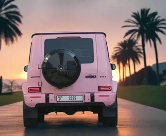 Noleggio Mercedes-Benz G63 AMG. Auto Premium, Lusso, SUV per il noleggio negli Emirati Arabi Uniti ✓ Cauzione di Deposito di 2500 AED ✓ Opzioni assicurative RCT.