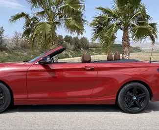 BMW 218i Cabrio 2020 disponibile per il noleggio ad Alicante, con limite di chilometraggio di 250 km/giorno.