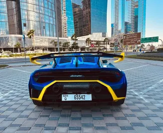 Noleggio Lamborghini Huracan STO. Auto Lusso per il noleggio negli Emirati Arabi Uniti ✓ Cauzione di Deposito di 2500 AED ✓ Opzioni assicurative RCT.