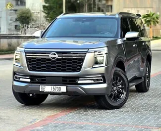 Vista frontale di un noleggio Nissan Patrol a Dubai, Emirati Arabi Uniti ✓ Auto #14507. ✓ Cambio Automatico TM ✓ 0 recensioni.