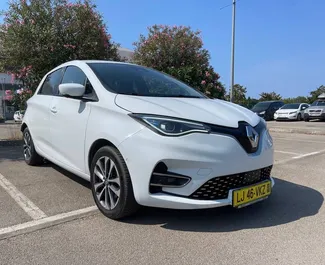 Vista frontale di un noleggio Renault Zoe in Bar, Montenegro ✓ Auto #14492. ✓ Cambio Automatico TM ✓ 0 recensioni.