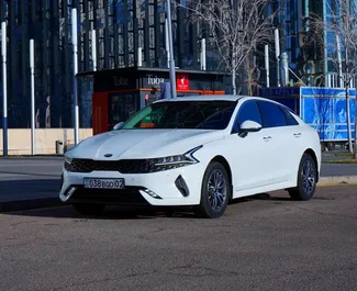 Vista frontale di un noleggio Kia K5 ad Almaty, Kazakistan ✓ Auto #14742. ✓ Cambio Automatico TM ✓ 0 recensioni.