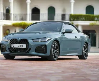 Noleggio BMW 420i Cabrio. Auto Comfort, Premium, Cabrio per il noleggio negli Emirati Arabi Uniti ✓ Cauzione di Deposito di 2000 AED ✓ Opzioni assicurative RCT, CDW.