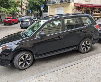 Vista frontale di un noleggio Subaru Forester a Tbilisi, Georgia ✓ Auto #13936. ✓ Cambio Automatico TM ✓ 0 recensioni.