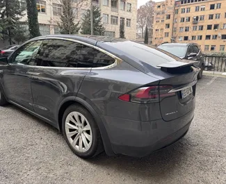 Noleggio Tesla Model-X. Auto Comfort, Premium per il noleggio in Georgia ✓ Cauzione di Deposito di 300 GEL ✓ Opzioni assicurative RCT.