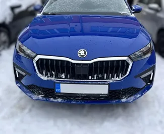 Vista frontale di un noleggio Skoda Scala a Budapest, Ungheria ✓ Auto #15393. ✓ Cambio Automatico TM ✓ 0 recensioni.