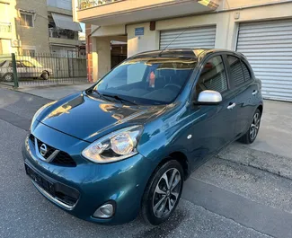 Vista frontale di un noleggio Nissan Micra a Salonicco, Grecia ✓ Auto #15750. ✓ Cambio Manuale TM ✓ 0 recensioni.