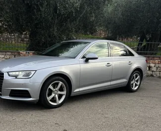 Vista frontale di un noleggio Audi A4 in Becici, Montenegro ✓ Auto #12158. ✓ Cambio Automatico TM ✓ 0 recensioni.