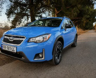 Vista frontale di un noleggio Subaru Crosstrek a Tbilisi, Georgia ✓ Auto #16572. ✓ Cambio Automatico TM ✓ 0 recensioni.